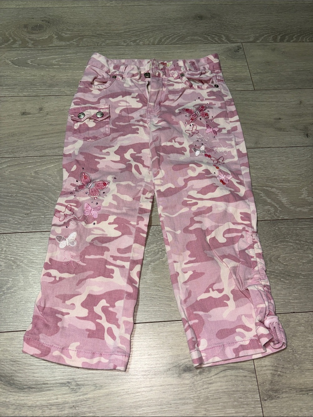 BONGO Pink Camo Butterfly Cargo Pants